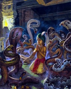 Appearance of Lord Narasimha-Prahlada snakes