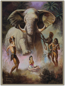Appearance of Lord Narasimha-prahlad_elephant_high