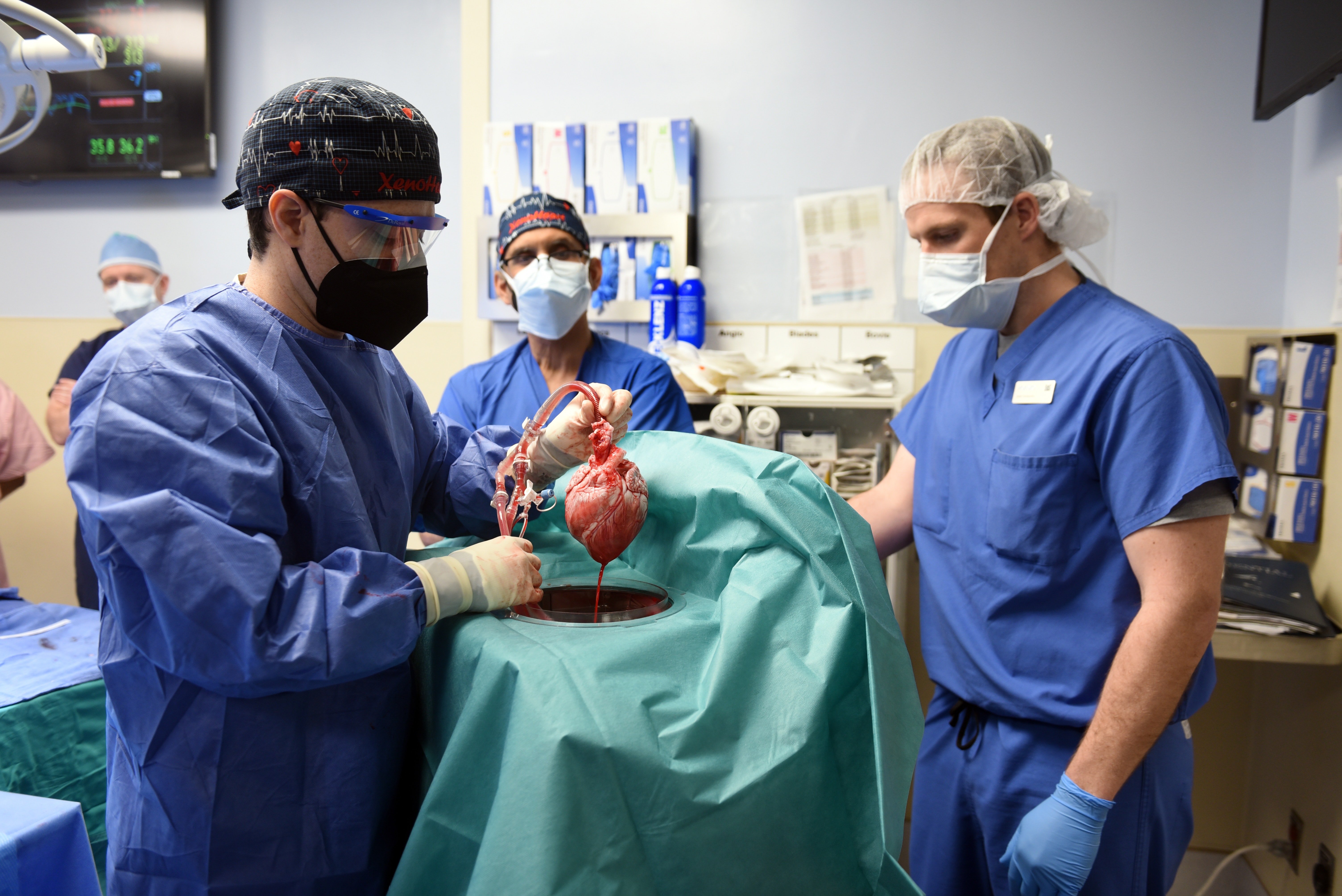 Surgeons perform heart surgery